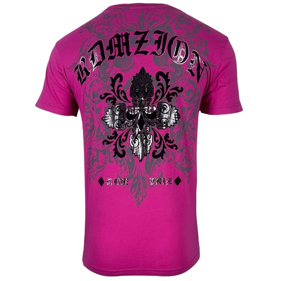 Raw State by Affliction Men's T-Shirt Harlow Biker Cross Y2K S-5XL - Picture 3 of 6